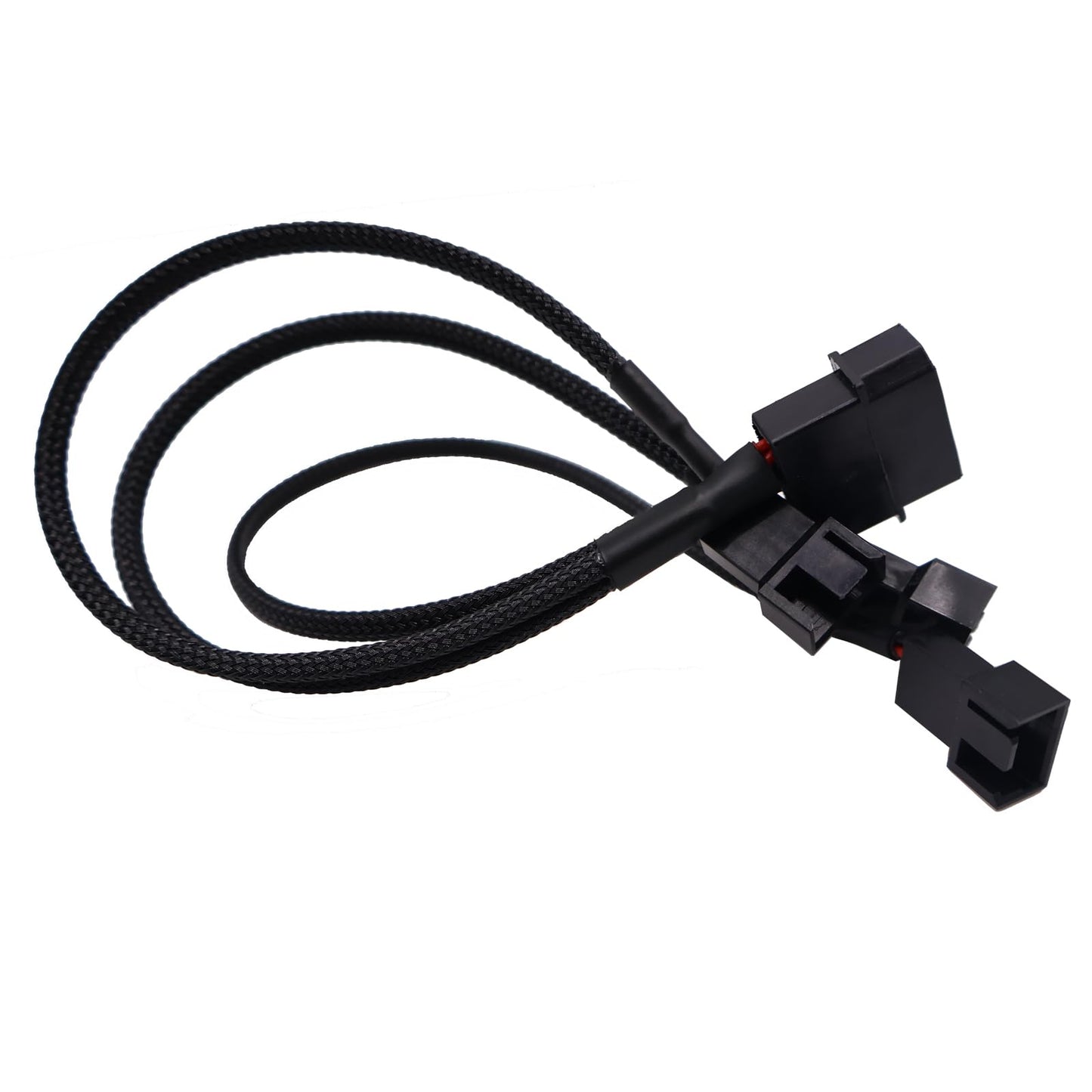 2Pcs PMW Fan Splitter Cable 4Pin to 3Pin/4Pin PC Case Fan D Type Sleeved Adapter Cable 1 to 3 PMW Fan Splitter Extension Power Cable Power Adapter