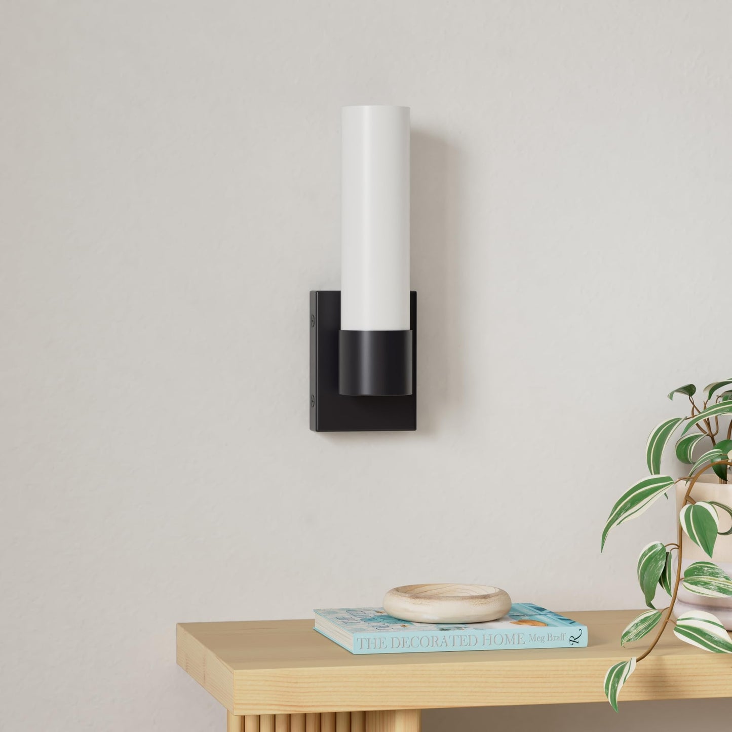 Linea di Liara Matte Black Wall Sconce Lighting Perpetua Bathroom Sconce Light Vanity Glass Tube Wall Sconce Up Light Modern Farmhouse Bedroom