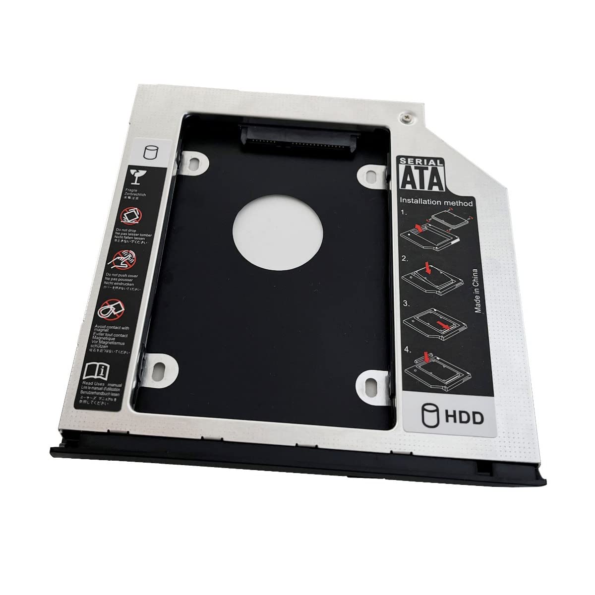 DY-tech 2nd HDD SSD Hard Drive Enclosure Caddy for HP EliteBook 2530p 2540p with Faceplate Bezel and Mounting Bracket