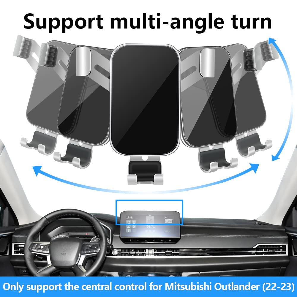 LUNQIN Car Phone Holder for Mitsubishi Outlander 2022 2023 2024 and Outlander PHEV 2023 2024 Auto Interior Accessories Best Cell Phones Mount