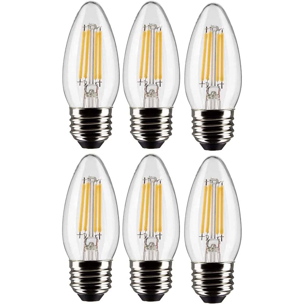 Satco 6Pk 4w B11 LED 2700K Medium Base Dimmable - 40w equiv