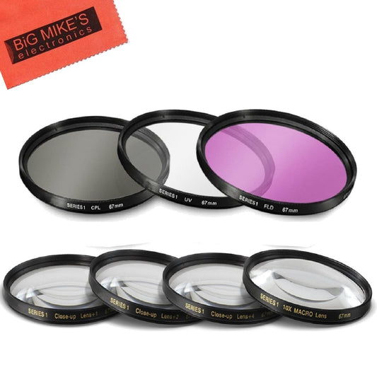 67mm 7PC Filter Set for Canon EF-S 10-18mm f/4.5-5.6 is STM Lens - Includes 3 PC Filter Kit (UV-CPL-FLD) and 4PC Close Up Filter Set (+1+2+4+10)