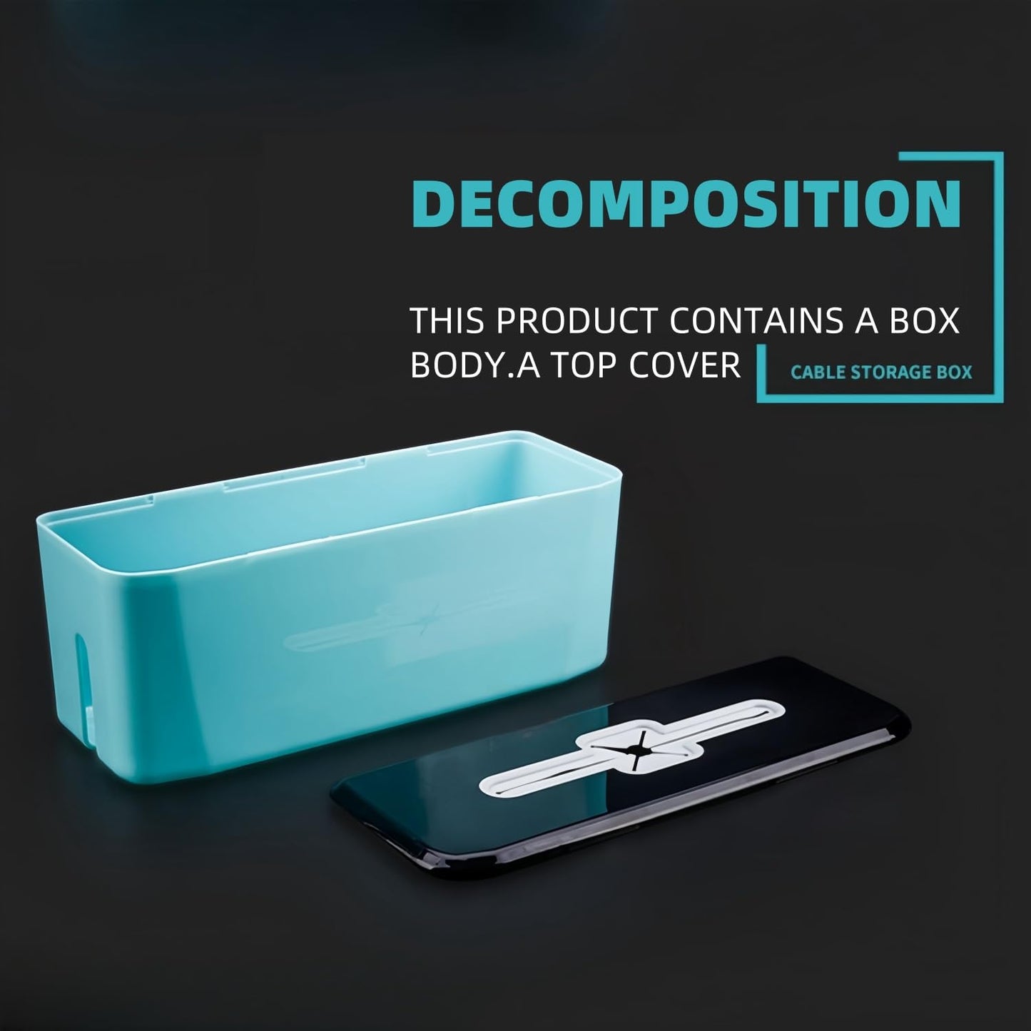 Power Extension Cord Storage Box, Floor Socket Concealment Device Compatible Storage Box for Desk Cables, Office Cable Storage Box, Baby Protection