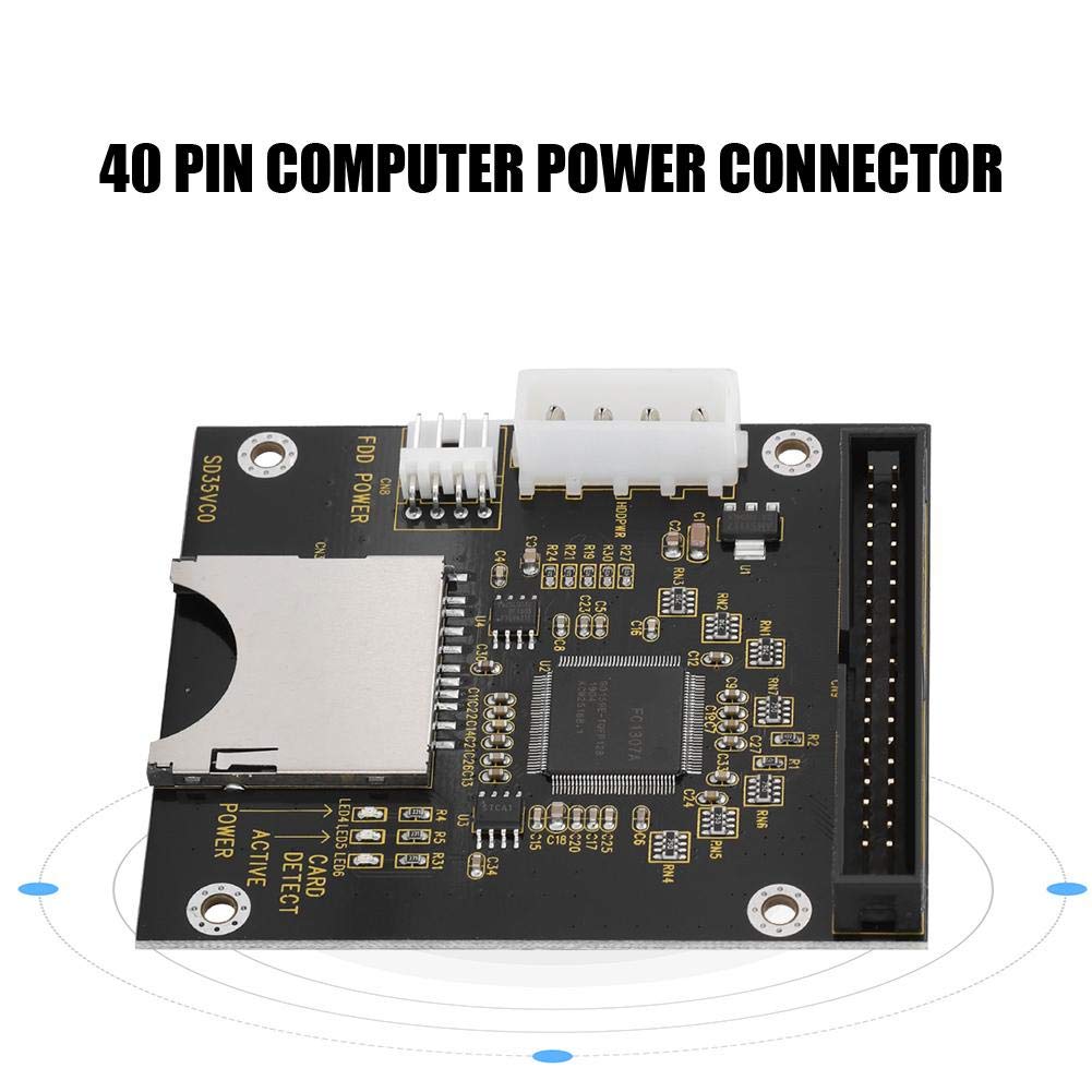 Zopsc SD Card to IDE Adapter, Secure Digital Converter for 3.5 Inch 40 Pin Hard Disk Drive, Compatible with DOS Linux 98SE Me XP