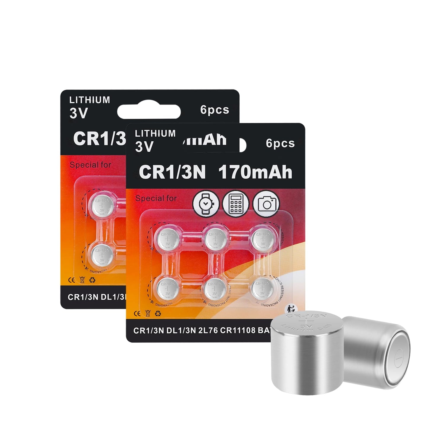 JOXIYECLTL DL1/3N CR1/3N 2L76 5018LC 5008LC CR11108 K58L 3V Lithium Battery(12 Pack)