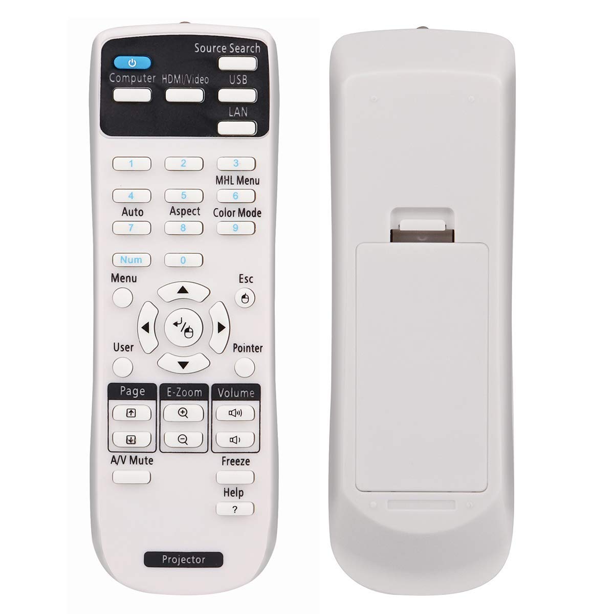 ESolid 1599176 Replacement Remote Control for Epson PowerLite 955W/ 955WH/ 965/ 965H/ 97/ 97H/ 98/ 98H/ 99W/ 99WH/ S17/ S27/ W17/ W29/ X17/ X27/ X29