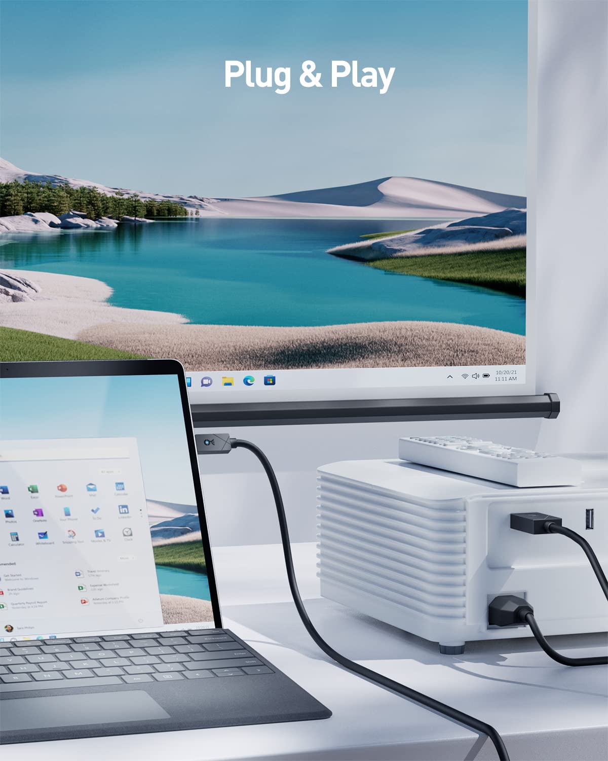 [Designed for Microsoft Surface] Cable Matters 48Gbps USB-C to HDMI Cable 6 Feet / 1.8 Meters Supports 4K 120Hz and 8K 60Hz HDR - USB4, Thunderbolt 3
