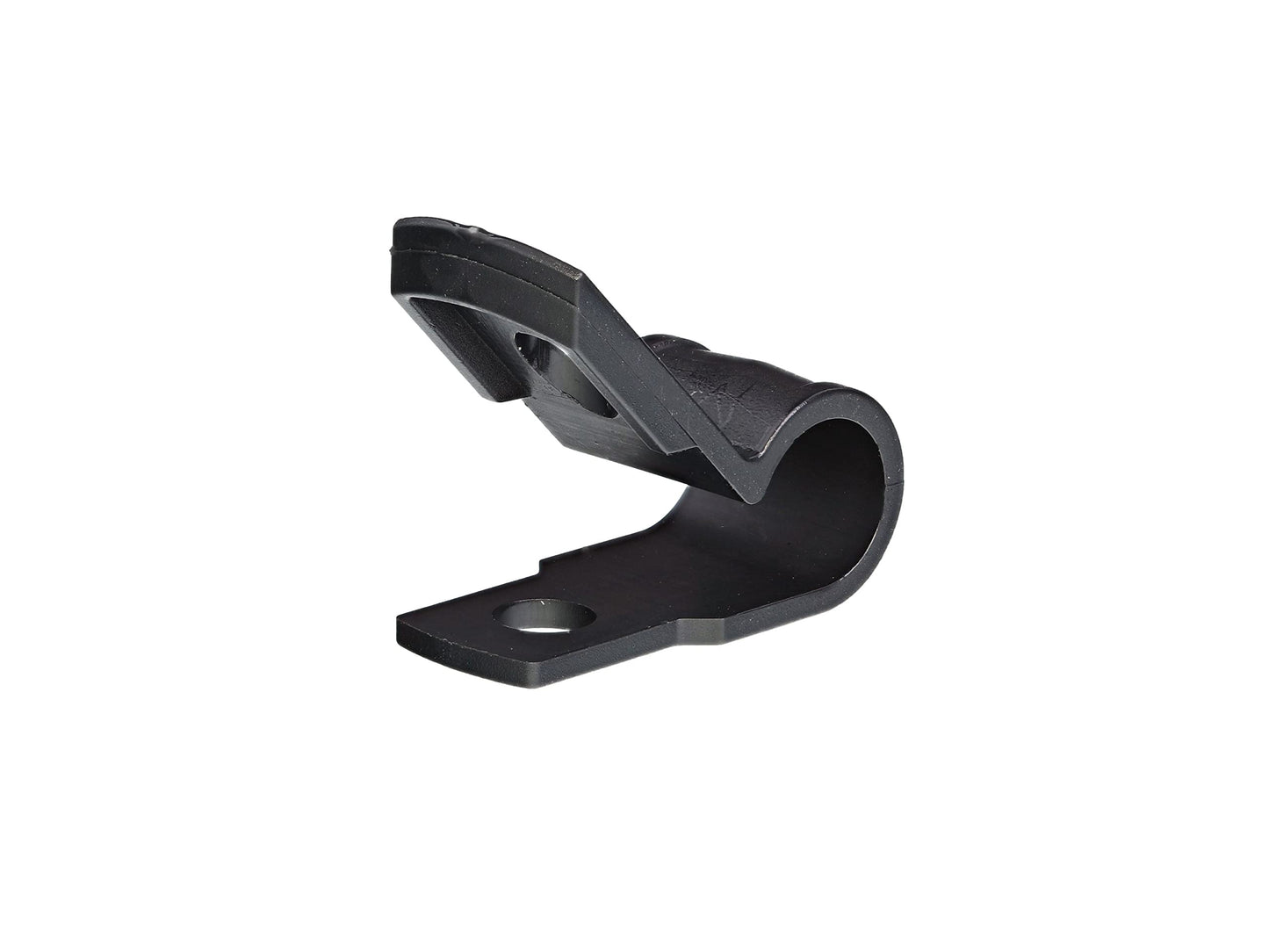 Secure 1/4 Inch Premium R Type UV Black Nylon Screw Mount Cable Clamp for Wire Management - 100 Pack