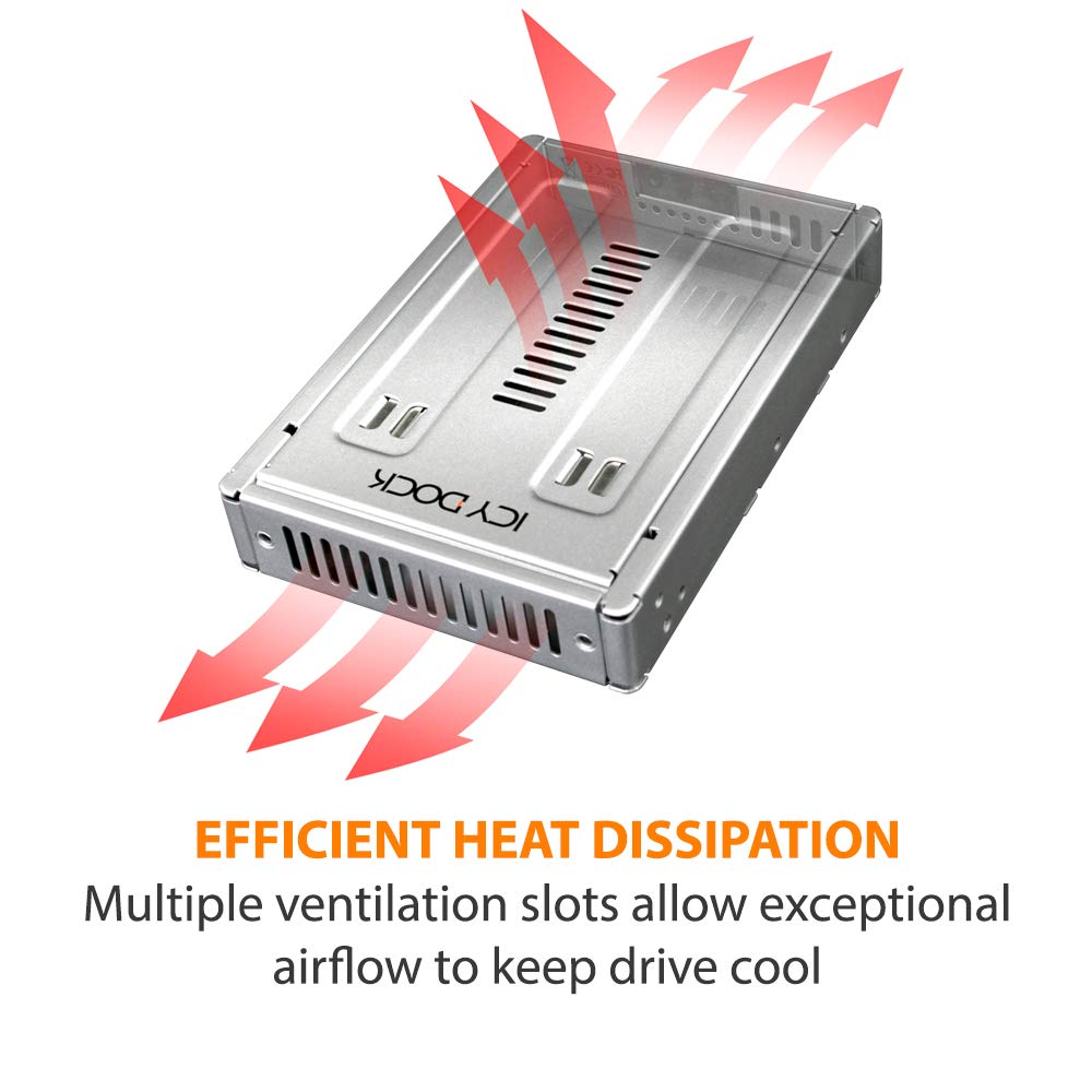 ICY DOCK Enterprise Full Metal 2.5" to 3.5" SAS / SATA (22pin) HDD & SSD Converter / Mounting Kit for Internal 3.5" Drive Bay | EZConvert Pro
