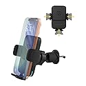 Scosche Wireless Car Charger, Auto Clamping Car Vent Phone Mount, Cell Phone Holder Charger with Twist-to-Secure Hook, 360° Rotation, Compatible