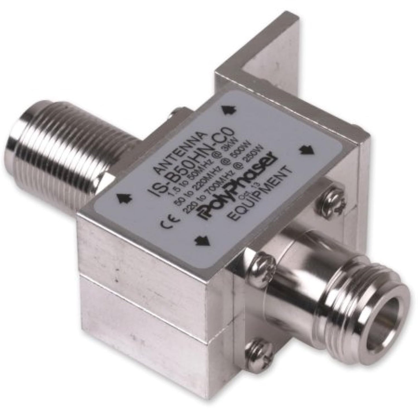 Polyphaser Lightning Arrestor Surge Protector Bulkhead / Bracket , DC Block - Polyphaser IS-B50LN-C2