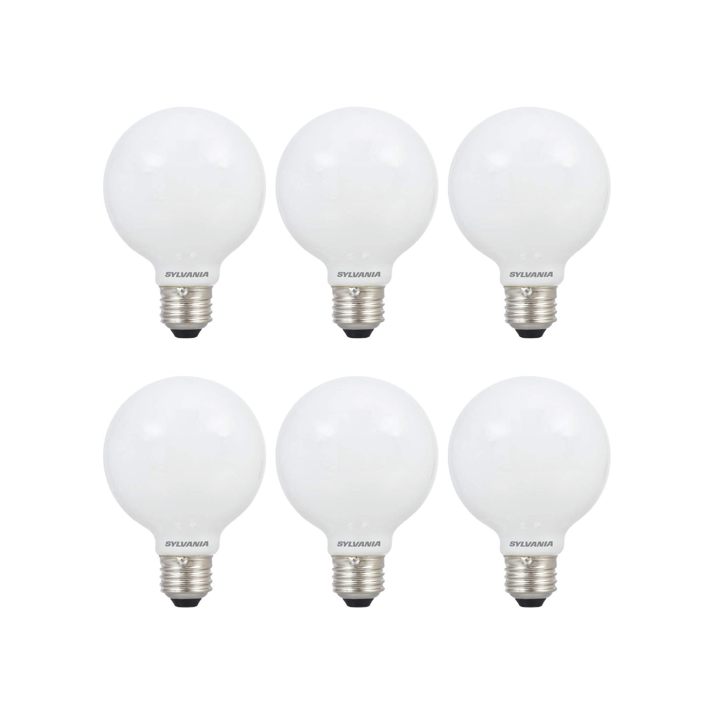 Sylvania LED TruWave Natural Series Globe Light Bulb, 40W Daylight Medium Base, Dimmable, Frosted - 6 Pack