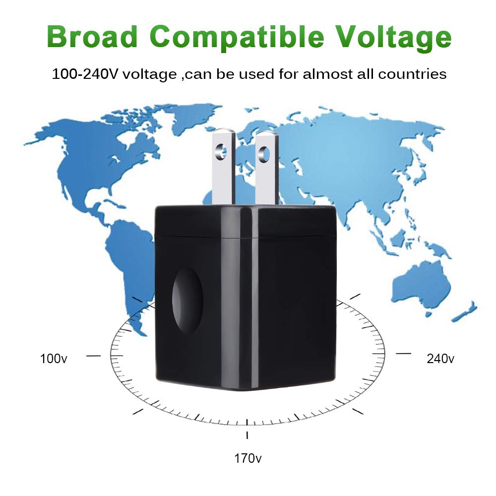USB Wall Plug,GiGreen 2.1A Dual Port USB Power Block Quick Charger Plug Cubes 5 Pack Compatible iPhone 17 Pro Max/Air/16/15/14/13/12/11,Samsung Galaxy