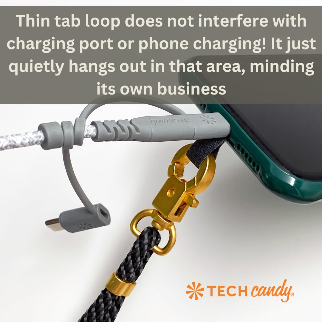 Tech Candy The Hookup Universal Lanyard Mobile Cell Phone Strap, Dark Slate - Quality, Wrist, Neck, Crossbody, Adjustable