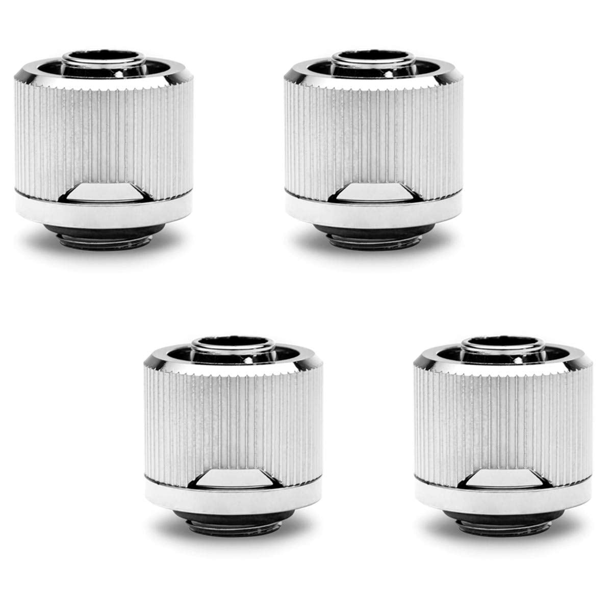 EKWB EK-Quantum Torque STC-10/16 Compression Fitting for Soft Tubing, 10/16mm (3/8" ID, 5/8" OD), Nickel, 4-Pack