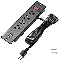 Mountable Power Strip Recessed Power Strip with USB 4 Outlet 2 USB Multiple Protection Built in Conference Desk Counter Workbench for PC Home Electric