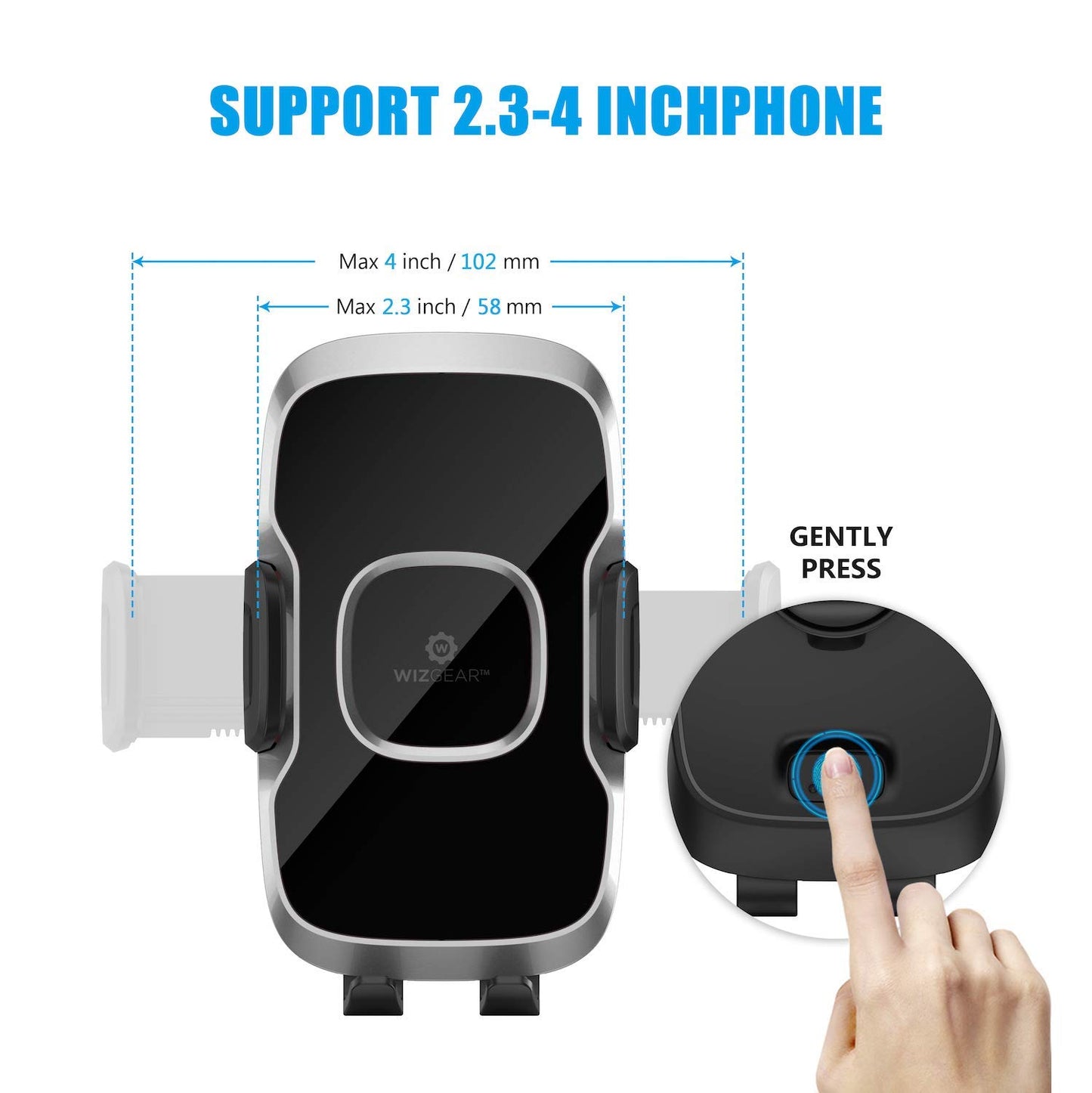 WizGear Phone Holders for Your Car, Car Air Vent Phone Mount, Car Phone Holder with Twist Lock Hook Clip for A Strong Hold to Vent, Compatible