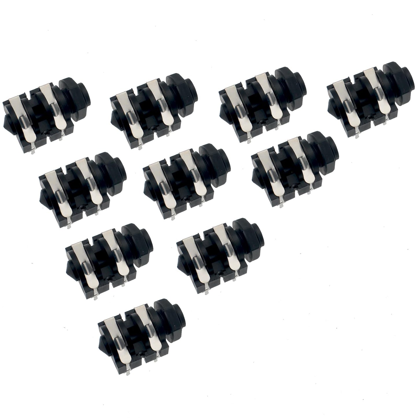 SYCZIOHU 10 PCS PCB Panel Mount 4 Pin 6.35 MM Female Mono Stereo Jack Connector for Headphones and Microphones