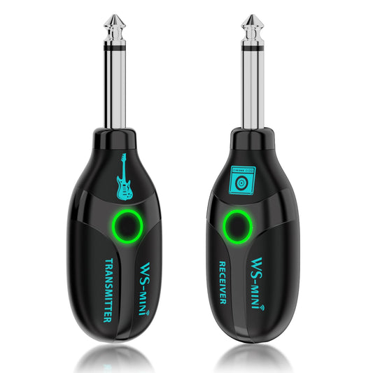 BEEONE 2.4GHz Wireless Guitar System with Rotating Head, Rechargeable Wireless Guitar Transmitter Receiver with 4 Channels, Guitar Wireless System for