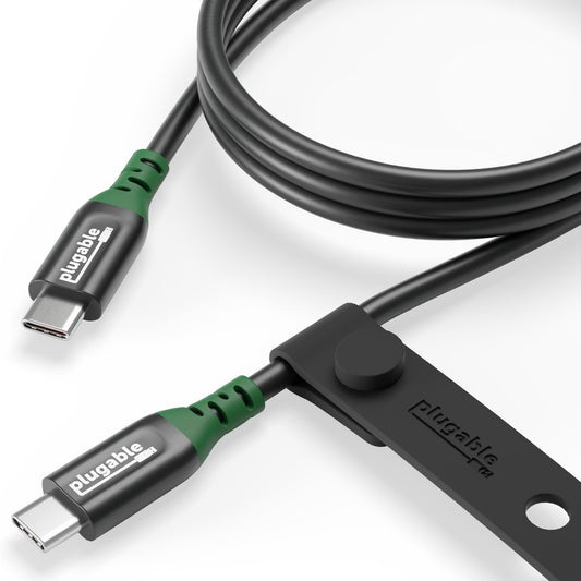 Plugable USB C Cable, 240W Charging Cable 20Gbps, 4K 120Hz, 8K 60Hz USB-C Monitor, for iPhone, MacBook, iPad, Samsung Galaxy, 3.3 Feet (USBC-240W-1M)