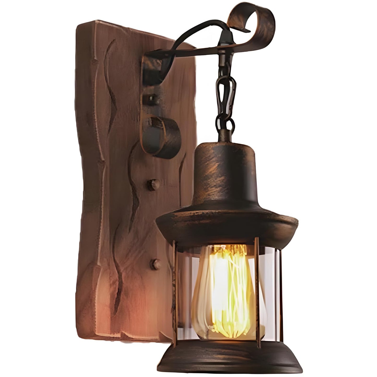 LightInTheBox Retro Rustic Wall Sconces, Industrial Vintage Wall Light Fixtures Farmhouse Antique Wooden Wall Lamp for Aisle, Vanity Mirror, Hallway