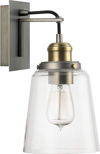 Capital Lighting 3711GA-135 Fallon Clear Glass Wall Sconce, 1-Light 100 Watt, 12" H x 6" W, Graphite