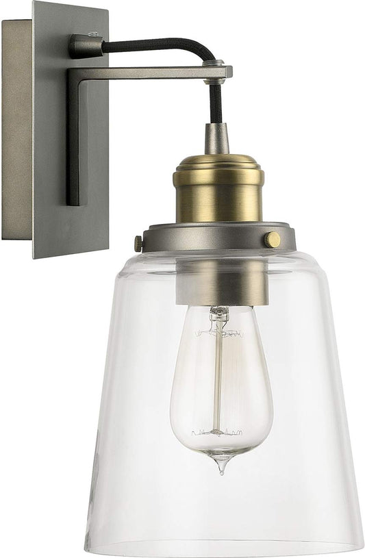 Capital Lighting 3711GA-135 Fallon Clear Glass Wall Sconce, 1-Light 100 Watt, 12" H x 6" W, Graphite