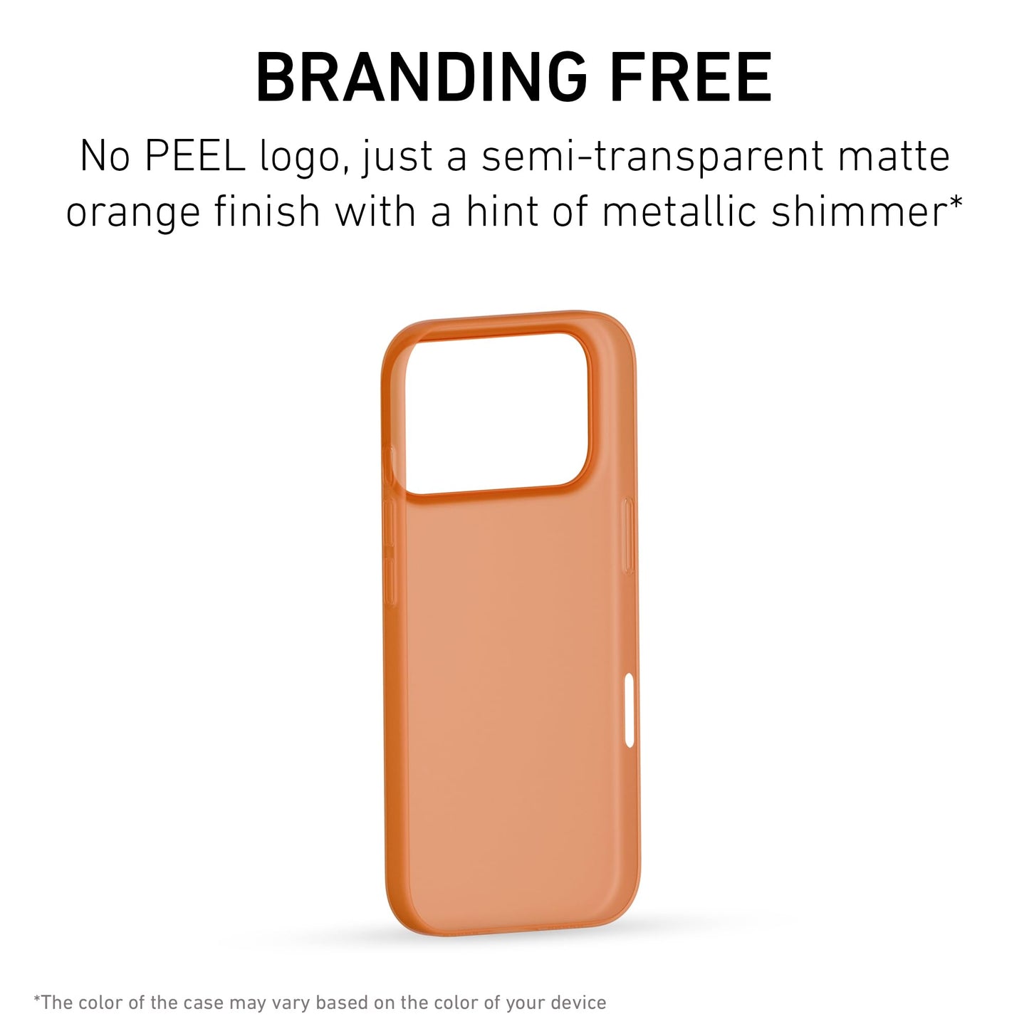 PEEL Super Thin Case for iPhone 17 Pro (Cosmic Orange) - Sleek Minimalist Design, Branding-Free, Ultra Slim - Protects & Showcases Your Device