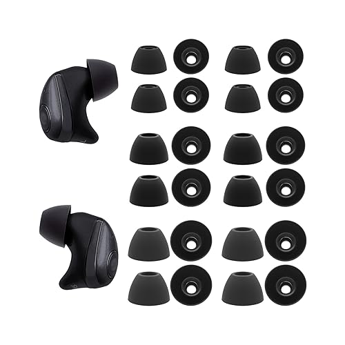 Replacement Ear Tips for Raycon Everyday/Fitness/Impact Earbuds, Soft Silicone Eartips 12 Pairs (S/M/L) Black