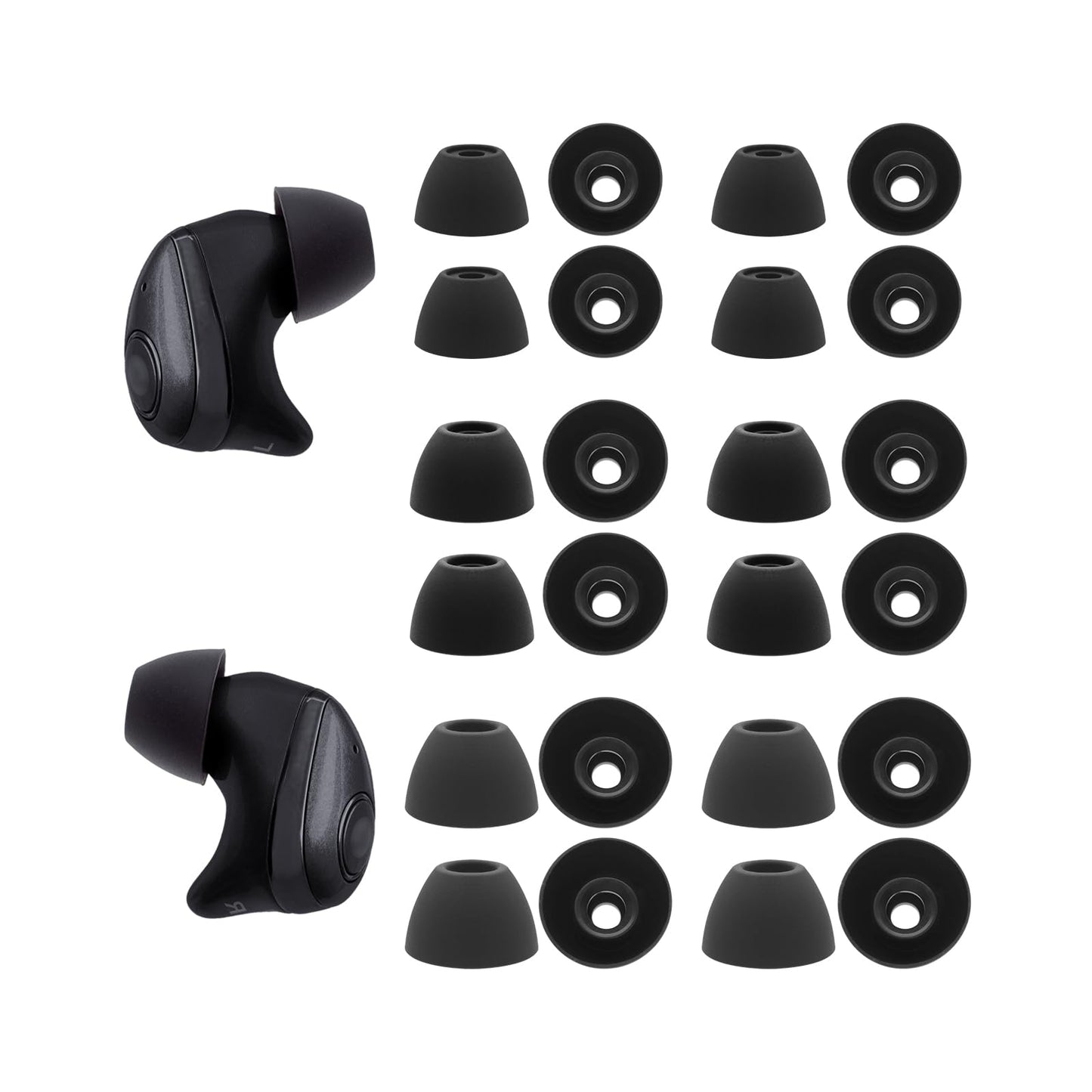 Replacement Ear Tips for Raycon Everyday/Fitness/Impact Earbuds, Soft Silicone Eartips 12 Pairs (S/M/L) Black