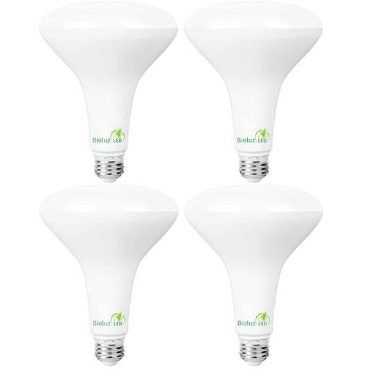 Bioluz 4 Pack LED Light Bulb BR40 Light Bulbs 2700K Warm White 90 CRI Dimmable UL-Listed CEC Title 20 Compliant 1250 Lumen Led Bulbs Outdoor/Indoor