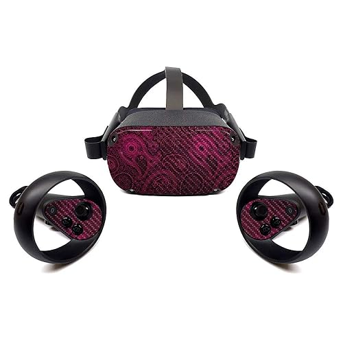 MightySkins Carbon Fiber Skin for Oculus Quest - Paisley | Protective, Durable Textured Carbon Fiber Finish | Easy to Apply, Remove, and Change Styles