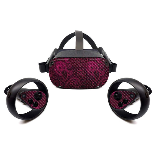 MightySkins Carbon Fiber Skin for Oculus Quest - Paisley | Protective, Durable Textured Carbon Fiber Finish | Easy to Apply, Remove, and Change Styles
