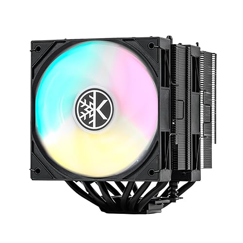 KINGCOOL Iron Wind 120 ARGB CPU Air Cooler, 6 Heat Pipes & Dual Towers, Dual 120mm PWM Fans, 1800 RPM Speed, ARGB Lighting, PC Cooler for AMD AM4 AM5