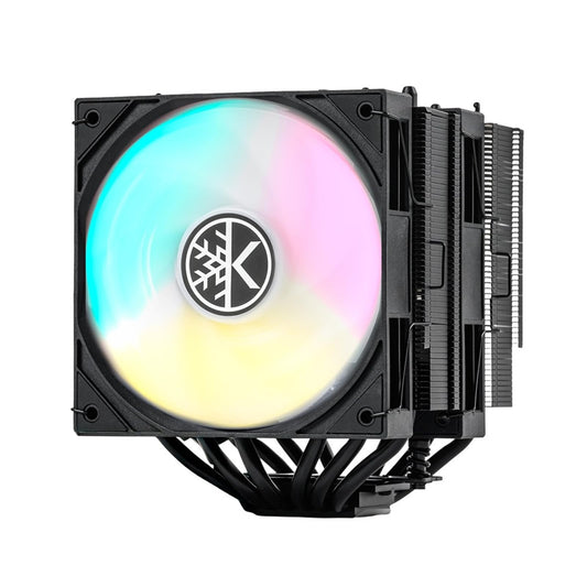 KINGCOOL Iron Wind 120 ARGB CPU Air Cooler, 6 Heat Pipes & Dual Towers, Dual 120mm PWM Fans, 1800 RPM Speed, ARGB Lighting, PC Cooler for AMD AM4 AM5