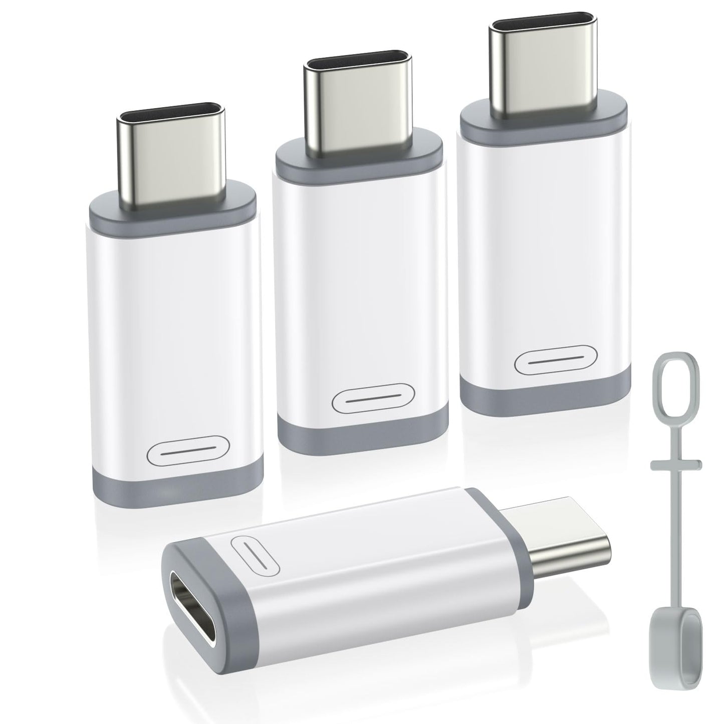 MoKo Lightning to USB C Adapter 4 Pack for iPhone 17 Air 16 16e 15 Pro Max Plus, iPad, Galaxy - NOT for Earphones/Microphone/Flash Drive/iPencil…