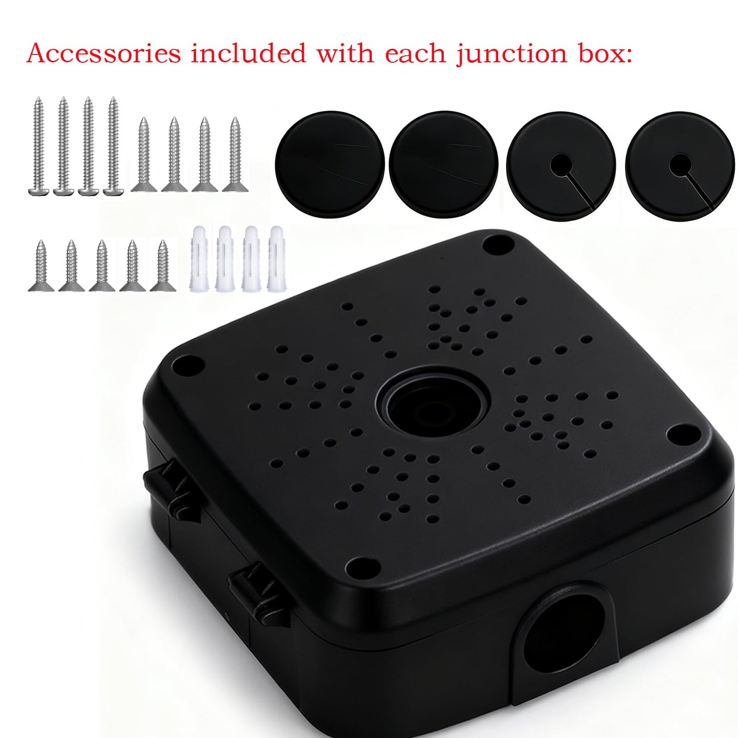 Universal Security Camera Flip Junction Box Mount Bracket, Waterproof Plastic IP Camera Base, Wall Ceiling Mount Hide Cable Bracket for Electric