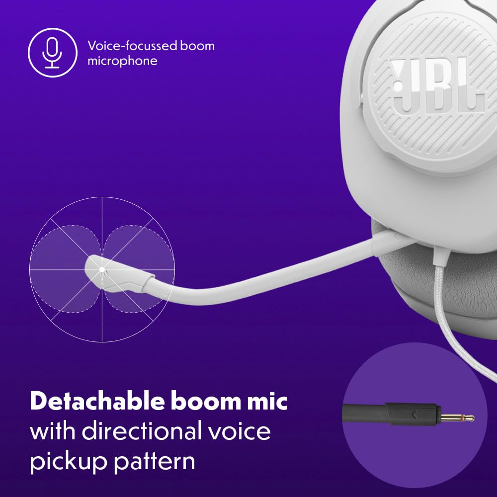 JBL Quantum 100M2 - Wired Over-Ear Gaming Headset with omnidirectional, Detachable mic with Mute Option and Fabric-Covered Memory Foam Ear Cushions…