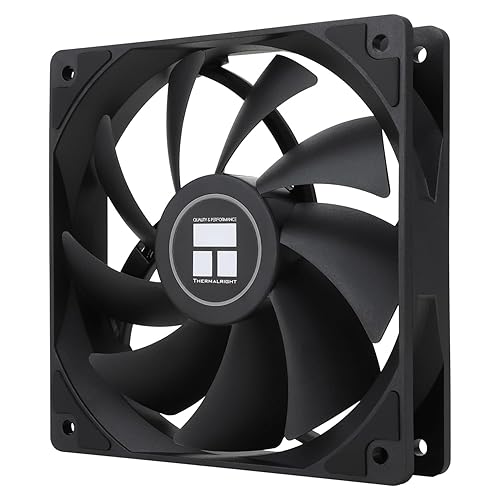 Thermalrlght TL-C12C CPU Fan 120mm Case Cooler Fan, 4Pin PWM Silent Computer Fan with S-FDB Bearing Included, up to 1550RPM Cooling Fan?Black?