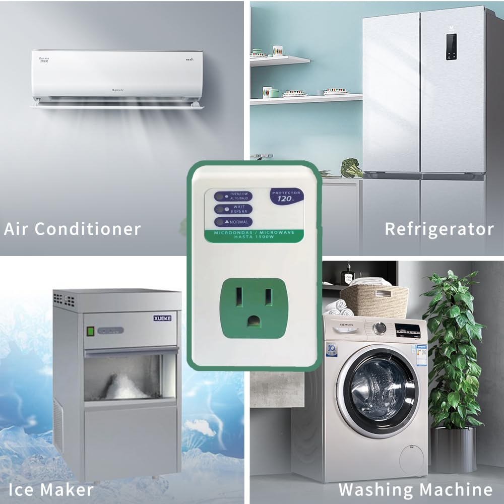 Emerand Electronic Voltage Protector(Surge Protector) Household Appliance Voltage Protection OverVoltage and UnderVoltage Protection Socket Surge