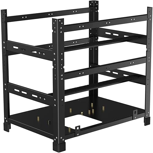 12GPU Stackable Mining Rig Frame, Steel Open Air Mining Rig Case, Solid Miner Frame for Crypto Ethereum ETH RVN Ergo Miner Mining Case Rack Fits Dual