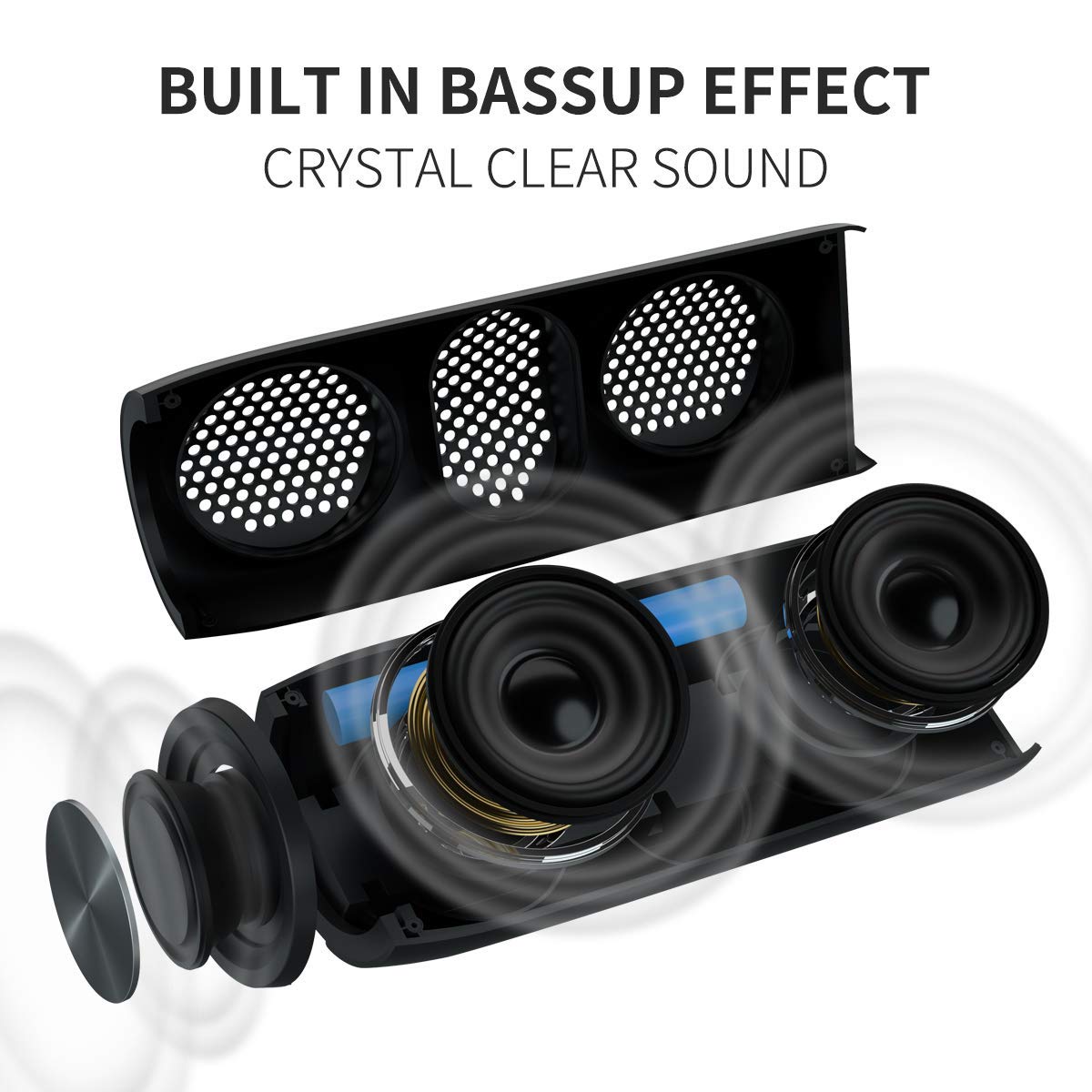 Bluetooth Speaker,MusiBaby M88 Speakers,Dual Pairing, Bluetooth 5.3,Loud Stereo Sound,Booming Bass,30H Playtime for Home& Outdoor Party,Beach,Portable