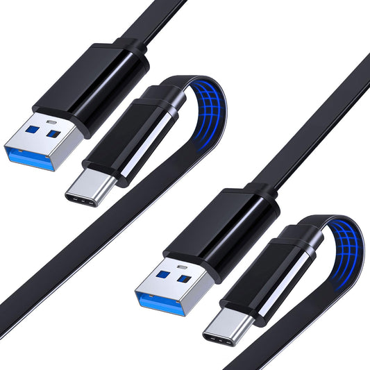 UNIDOPRO 2Pcs 3FT Flat Design USB C Android Auto Cable, 5Gbps Data Sync Cord, Type C Fast Charger Cable Compatible with Samsung Galaxy S23 S22 S21 S20