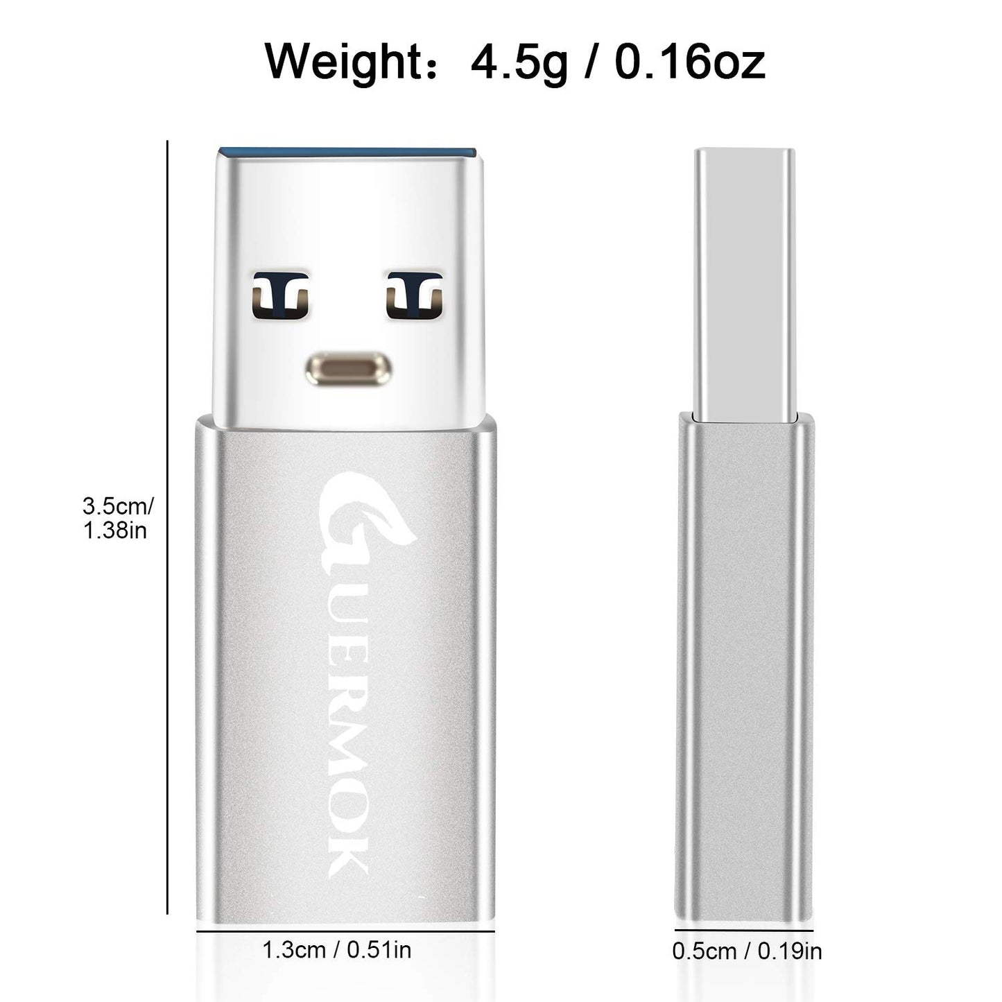 Guermok USB C to USB Adapter 3.0(2-Pack), USB C Female to USB Male Adapter Compatible with Phone13 14 15 16Pro Max Pad, Laptops PC Power Banks…