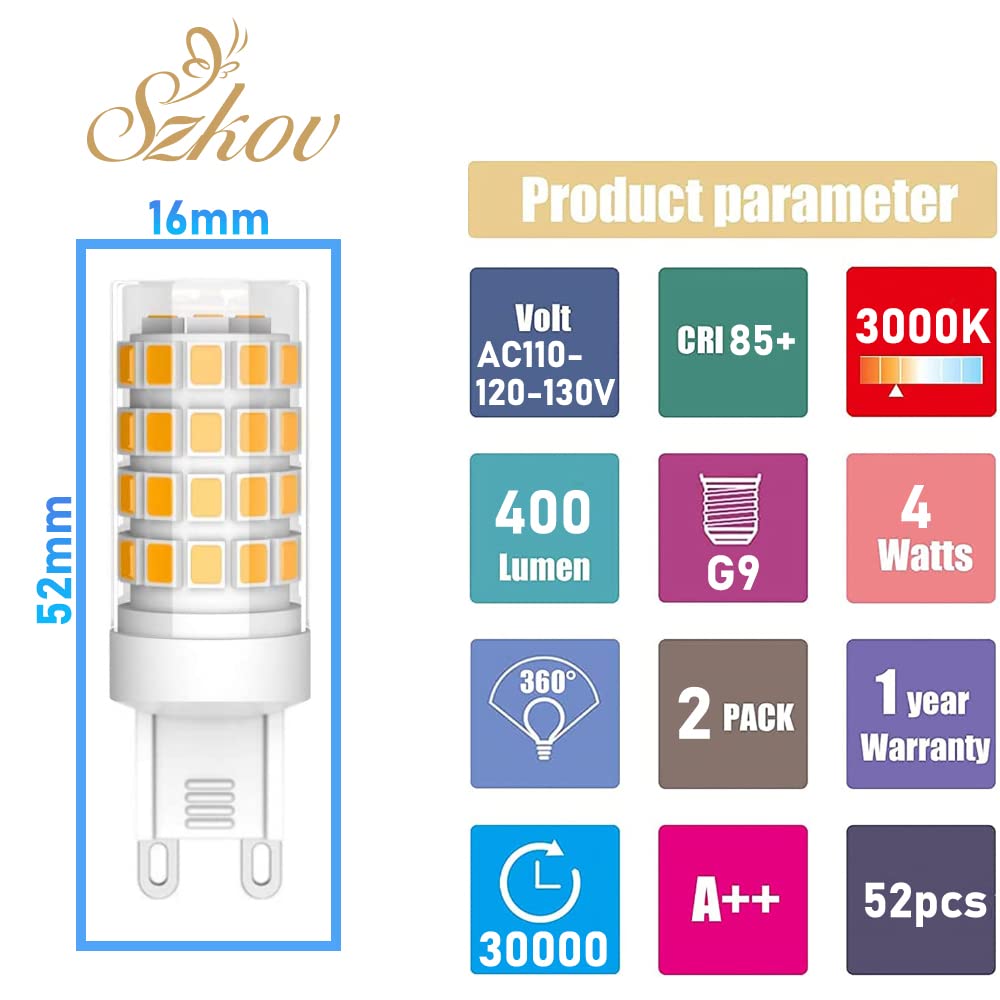 2-Pack G9 LED Bulb 4W W10709921 Microwave Light Bulb Compatible with Kitchenaid Jenn-air Whirlpool Maytag Replace for W10112515 AP5983626 PS11722423