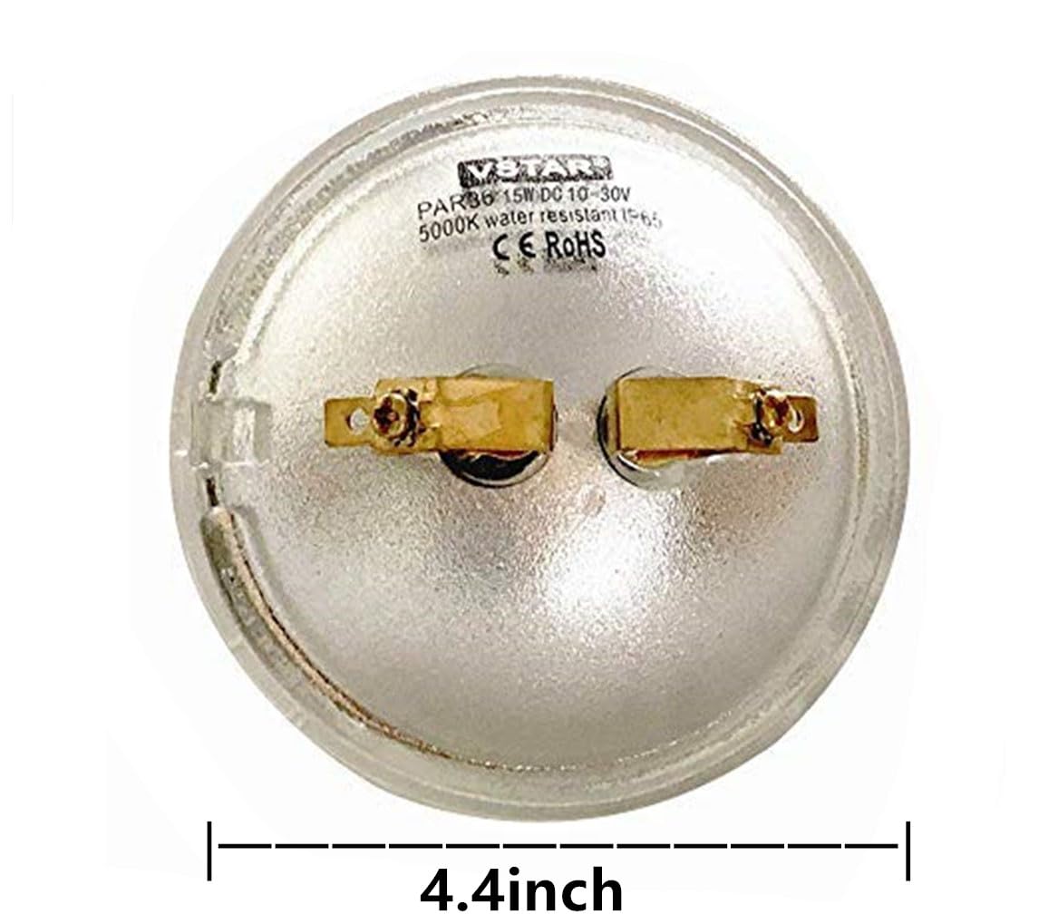 VSTAR PAR36 LED Bulb,15W 2050LM, +Lenses,Daylight, Tractor light,Pack of 2