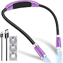 Betensh LED Reading Light, Rechargeable 4 LED Neck Book Light, Flexible Neck Lamp for Reading in Bed or Car with Adjustable Brightness, Ideal