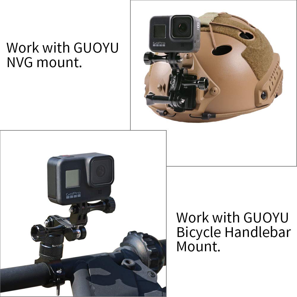 Aluminum Dual Rotating Extension Arm Mount Mount, 360° Rotation Ball Head Swivel Adapter Arm Mount Compatible with Gopro Hero 13 Black,Hero