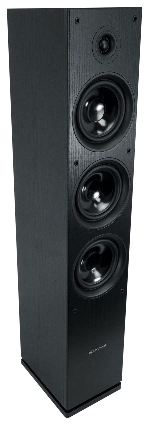 Rockville RockTower 68B Passive Tower Speaker, 8 Ohm, Black, High-Fidelity Sound, Detachable Grille, 3-Way, 6.5", 500W, MDF, Perfect for Home Audio