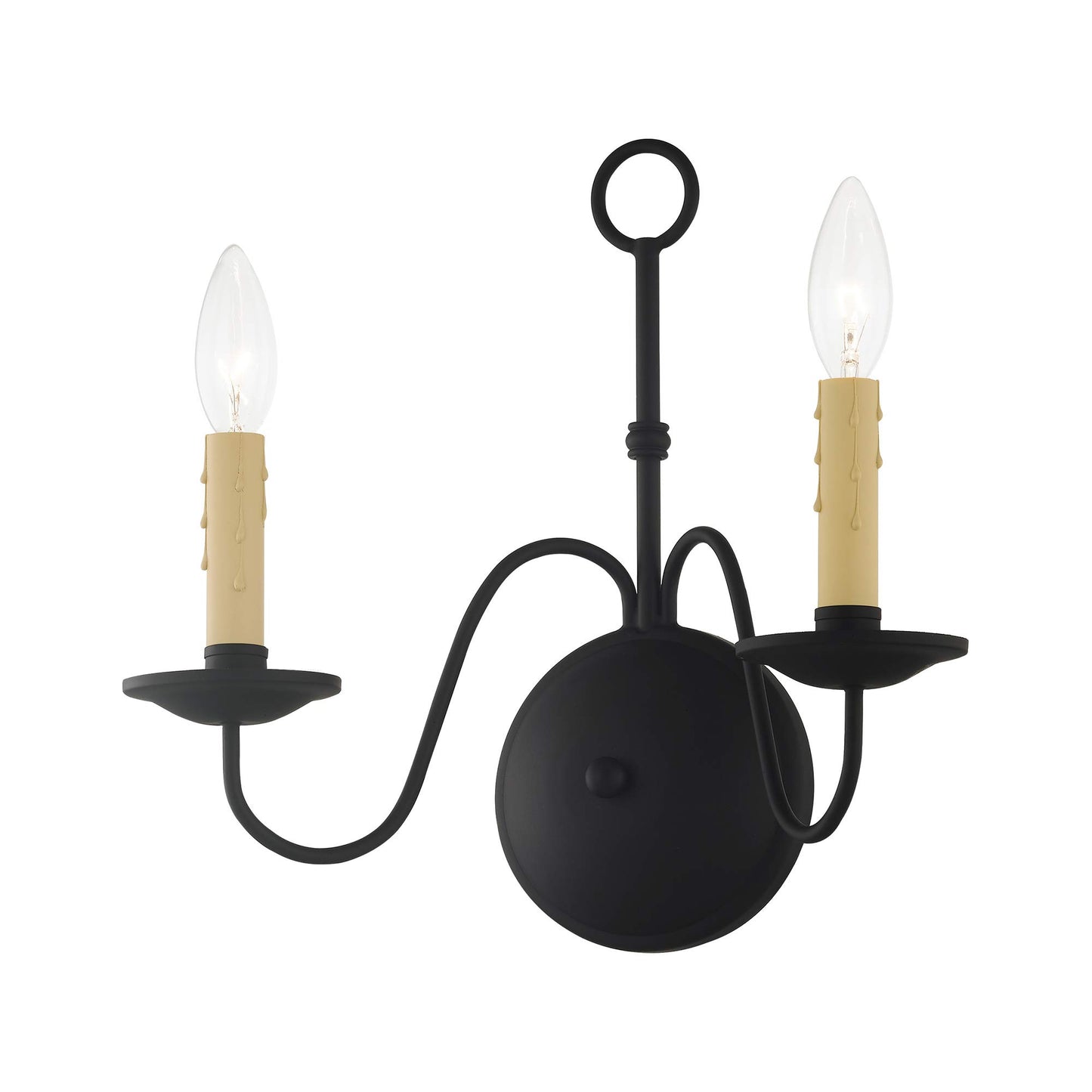 Livex Lighting 4492-04 Heritage 2-Light Wall Sconce, Black